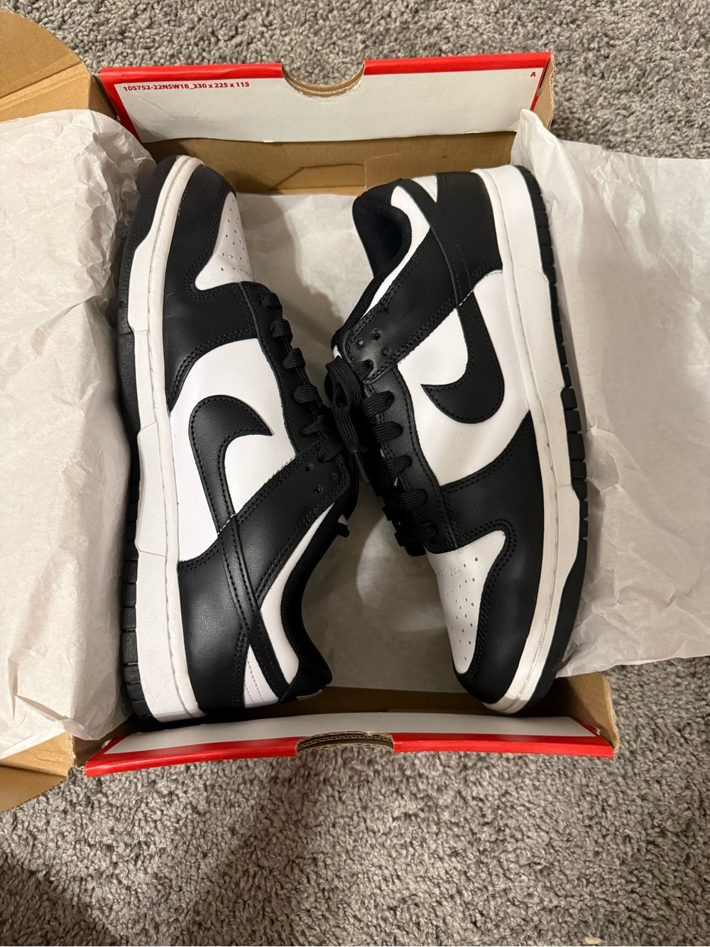Nike Red and White Shoe Box with Swoosh Branding